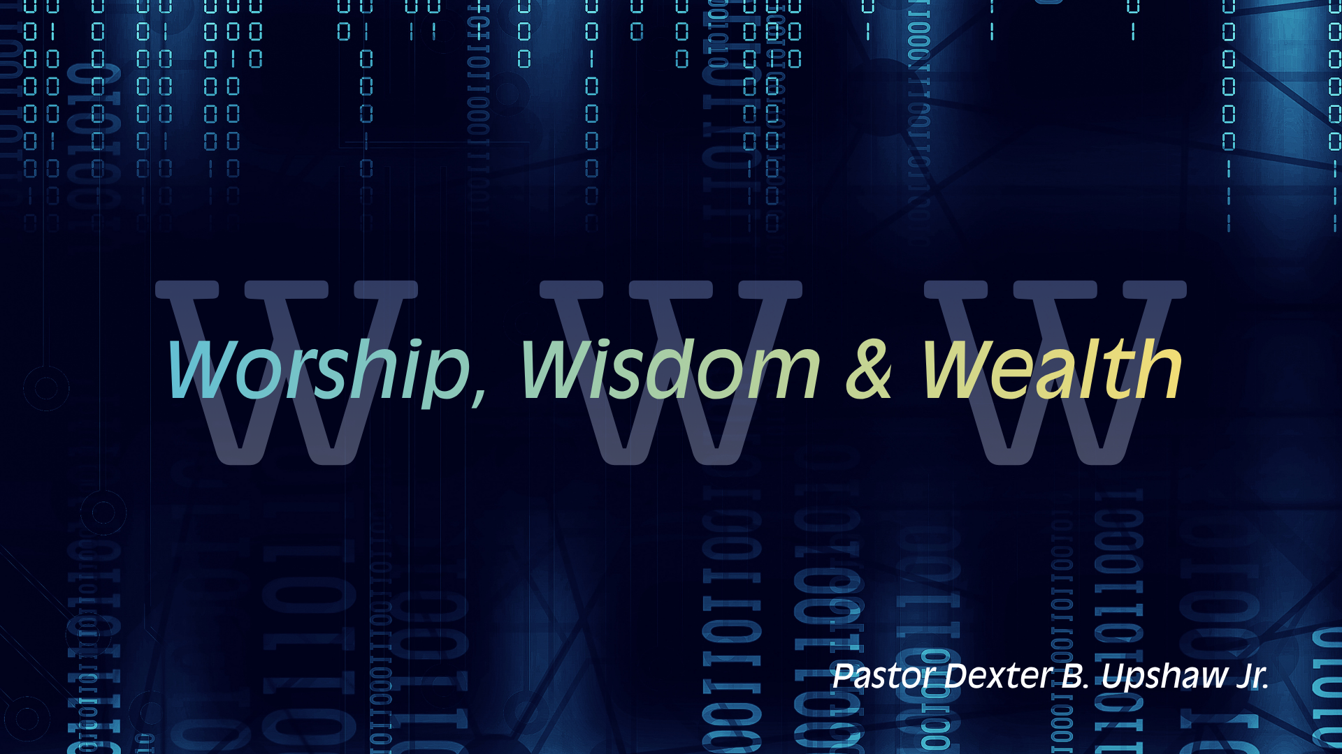 Cover graphic for Worship, Wisdom & Wealth: Five Day Devotional